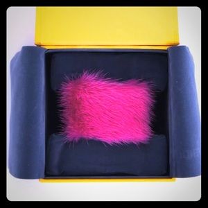 Fendi silver pink haired cuff ⭐️RARE Runway pc⭐️